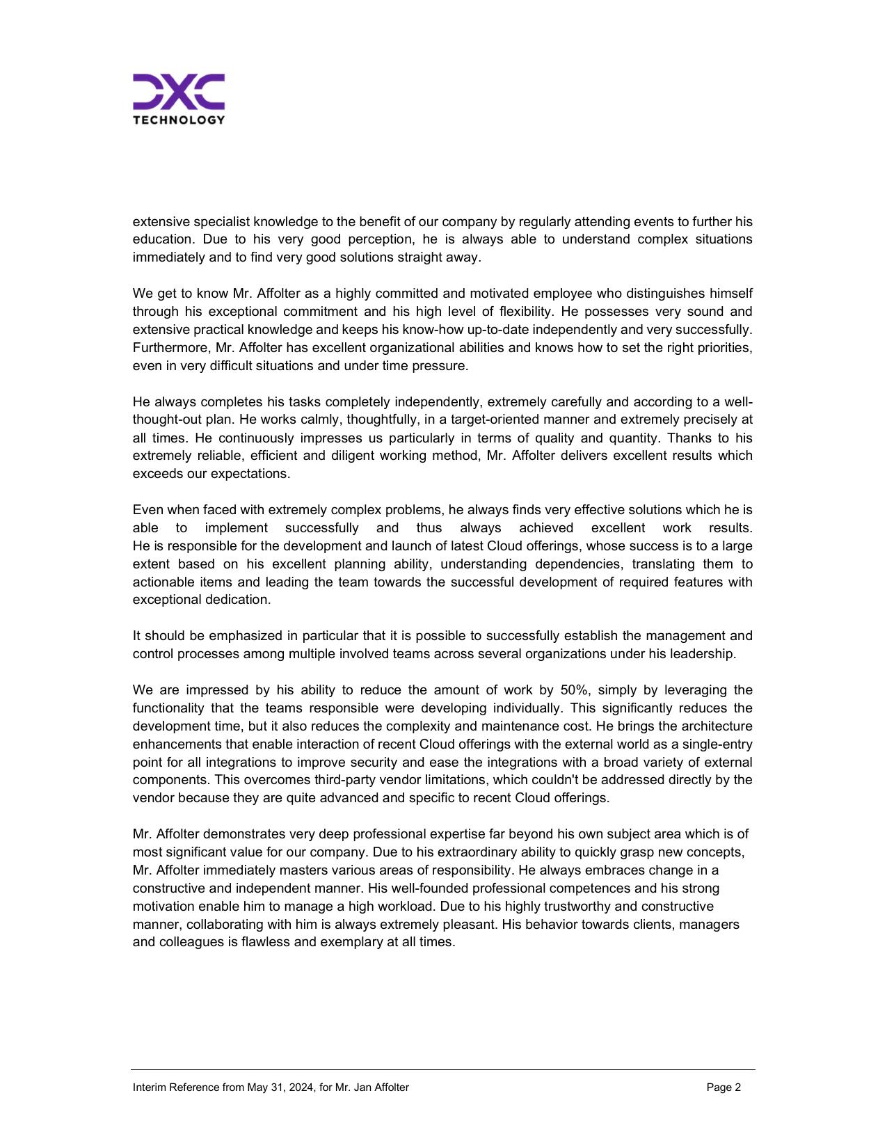 Work certificates jan affolter